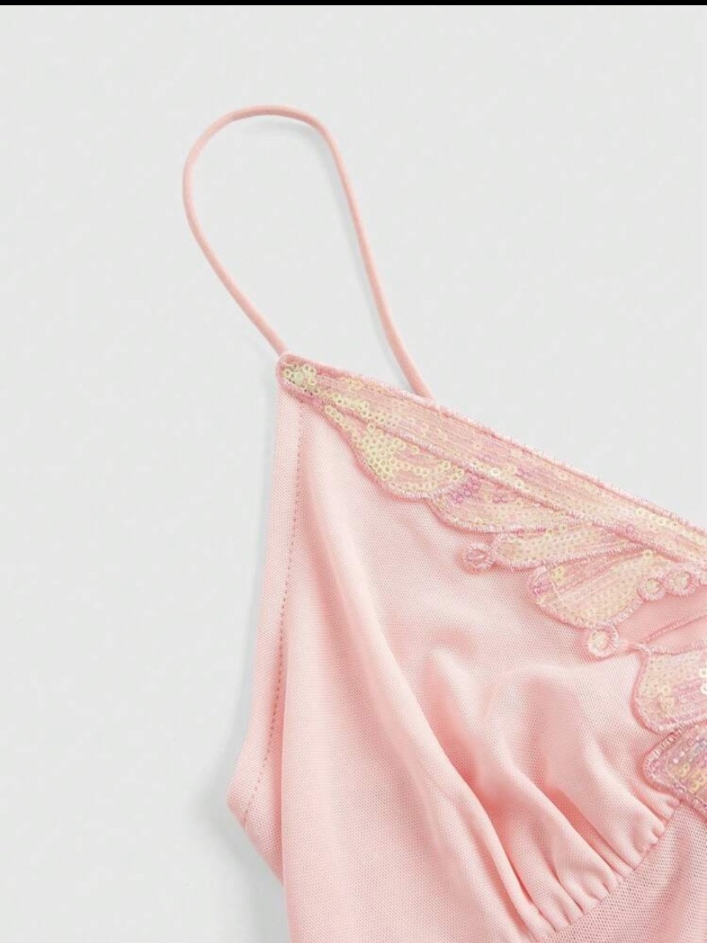 Vintage Y2K fairycore pink sequins tank top 18W - Picture 3 of 11